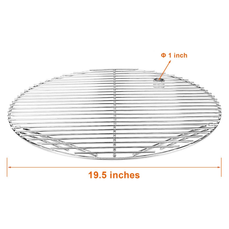 Grisun 19.5" Round Grill Grate for Akorn Kamado Ceramic Grill, Pit Boss K24, Louisiana K24, Char-Griller 16620, 304 Stainless Steel Solid Rod Cooking Grates - Image 4